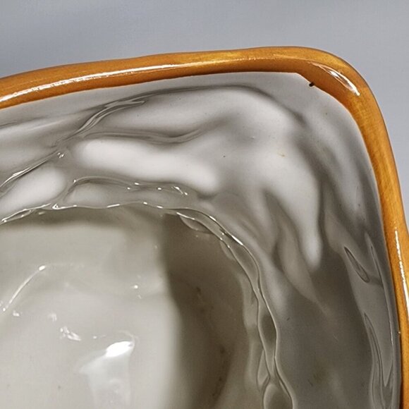 Vintage Ceramic Pitcher With Embossed Fruits Grapes Pineapple Apple Design - Picture 6 of 12